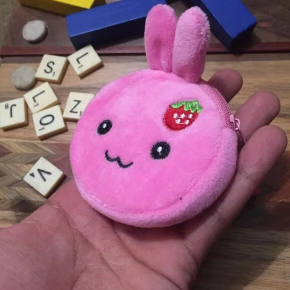 Pink Rabbit Strawberry Coin Purse Wallet - Picture 2 of 6